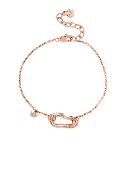 Sentimental Chain Bracelet, Stainless Steel & Crystals